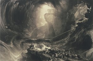 1828年的大洪水（带蚀刻的mezzotint） 作者 约翰·马丁