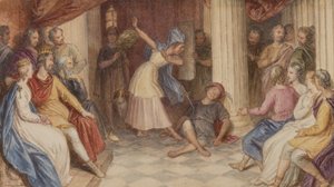 Pyramus和Thisbe，仲夏夜之梦，第五幕，场景一，c.1840（纸上写着wc）