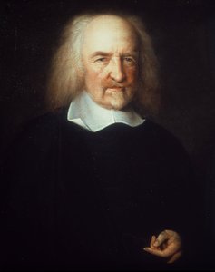 托马斯霍布斯的肖像。英国哲学家。 (1588-1679) - 约翰·迈克尔·赖特 (John Michael Wright) 的绘画。 伦敦国家肖像画廊