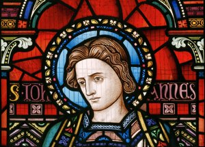 Crick，East Window detail，Lavers＆Barraud，John Millner Allen（1827-1902），St John，1863