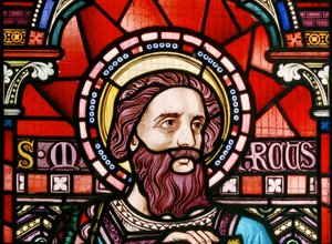 Crick，East Window detail，Lavers＆Barraud，John Millner Allen（1827-1902），St Mark，1863