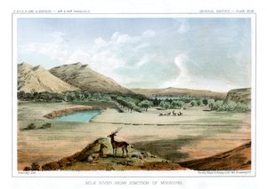 1856年，密苏里州交界处附近的米尔克河。 作者 约翰·史密斯（John Mix Stanley）