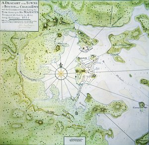 波士顿和查尔斯镇地图