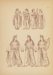 古希腊女性服饰（石版画） 作者 约翰·莫尔·史密斯