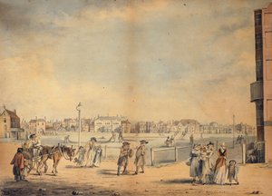 布莱顿（Brighton），展示了Widgett小姐的流转图书馆，Marlborough House，Castle Inn and Assembly Room和Marine Pavilion，1792年 作者 约翰·尼克松