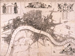 伦敦地图，约1680年 作者 约翰奥利弗