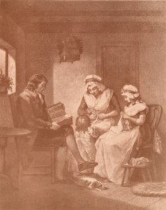 家庭幸福，Laetitia和她的父母，1789年 作者 约翰·拉斐尔·史密斯