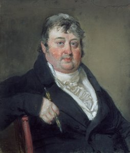 朱利叶斯·凯撒·易卜生（Julius Caesar Ibbetson）肖像（1759-1817）（纸上的粉彩） 作者 约翰·拉斐尔·史密斯