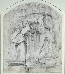 交叉口，约1860年（铅笔画）。