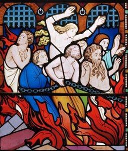 The Damned，详细信息来自The Last Judgment，1860（彩色玻璃）