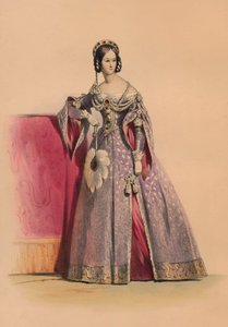 1842年5月12日，穿着维多利亚女王巴尔·科斯特梅女王服装的嘉宾。