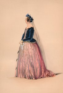 1842年5月12日，穿着维多利亚女王装扮成女王服装的嘉宾。