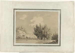白杨 作者 John Robert Cozens（艺术家签名）