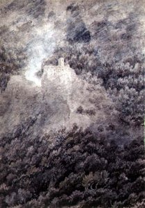 博尔扎诺和特伦特之间（纸上铅笔、水彩和水墨）。 作者 约翰·罗伯特·科森斯