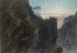 多芬省大沙特尔兹山谷的入口，约1770-1790年 作者 约翰·罗伯特·科森斯