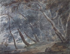 阿尔索诺湖迪索普拉广场，约1780-89年（水彩） 作者 约翰·罗伯特·科森斯