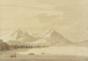 科莫湖（铅笔和纸上洗涤）（对111238） 作者 约翰·罗伯特·科森斯