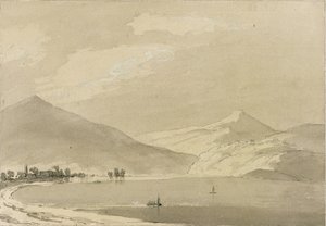 科莫湖（铅笔和纸上洗涤）（对111239） 作者 约翰·罗伯特·科森斯