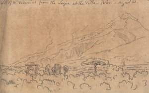 8 月 22 日，从波蒂奇别墅的凉廊看维苏威火山的一部分 作者 约翰·罗伯特·科森斯