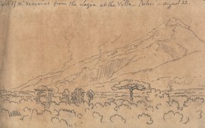 8 月 22 日，从波尔蒂奇别墅的门廊俯瞰维苏威火山的一部分 作者 约翰·罗伯特·科森斯