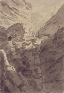Via Mala in the Grisons（笔墨和纸上水洗） 作者 约翰·罗伯特·科森斯