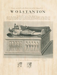 沃尔斯坦顿教堂（Wolstanton Church）-威廉·斯耐德爵士和安妮夫人陵墓：棕褐色和钢笔画，nd [？19th cent]（绘画） 作者 约翰·罗伯特·弗尼霍夫