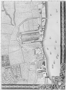 1746年伦敦下游Rotherhithe码头地图（雕刻） 作者 约翰·罗克