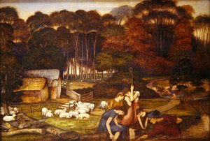秋天，约1879年（纸上水彩）。