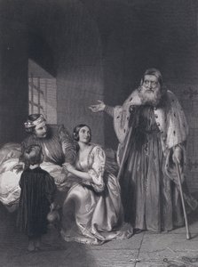 威尼斯总督弗朗切斯科·福斯卡里 (Francesco Foscari) 宣布对他的儿子贾科波 (Giacopo) 进行流放判决（版画） 作者 约翰·罗杰斯（后）赫伯特