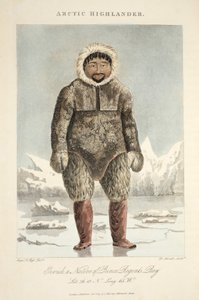 北极高地人，埃尔维克，一个摄政王子湾的土着，插图来自&39;发现之旅......&39;，1819年