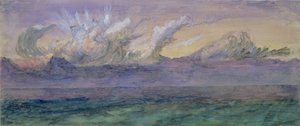 七月雷云，Val dAosta，1858年（带铅笔的wc） 作者 约翰·拉斯金
