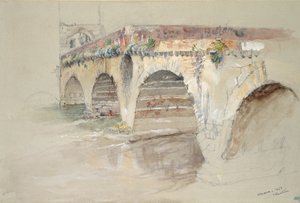 维罗纳的Ponte della Pietra，1869年6月14-17日 作者 约翰·拉斯金