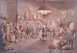 伦敦皇家学院的院士们，根据约翰-佐法尼（1733-1810）的画作复制 作者 约翰·桑德斯