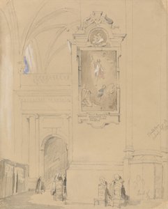 Hendrick van Balen墓（1575-1632），安特卫普，1832年9月7日（石墨与橙色纸上的wc）