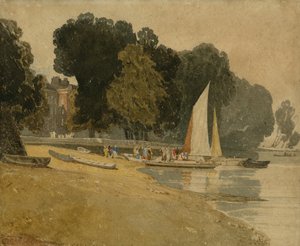 Cheyne Walk，伦敦，c.1809-10（纸上写着） 作者 约翰·塞尔·科特曼