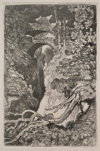 Liber Studiorum：  卡迪根郡魔鬼桥 作者 约翰·塞尔·科特曼