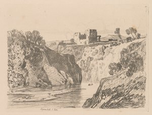 自由工作室（Liber Studiorum）：第27板，威尔士北部的基尔加伦城堡（Kilgarren Castle），1838年。 作者 约翰·塞尔·科特曼