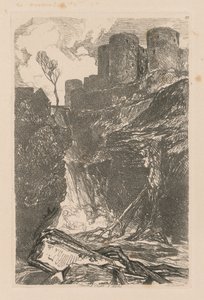 Liber Studiorum：图版 29，北威尔士哈莱奇城堡 作者 约翰·塞尔·科特曼