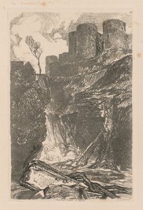 研究是免费的板29，哈里克古堡，N.威尔士，1838。 作者 约翰·塞尔·科特曼