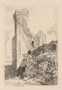研究是免费的板32，卡那封城堡，威尔士N.，1838。 作者 约翰·塞尔·科特曼