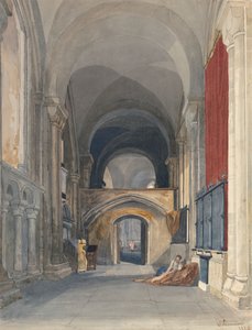 诺维奇大教堂：唱诗班北过道内部，向东看 作者 John Sell Cotman