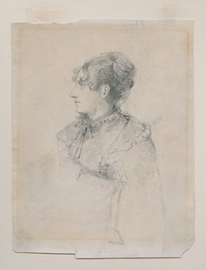 帕尔夫人（？）的肖像，约翰·塞尔·科特曼夫人的妹妹，被称为“JS Cotman 夫人的肖像”，约 1815 年（纸上石墨和粉笔） 作者 约翰·塞尔·科特曼