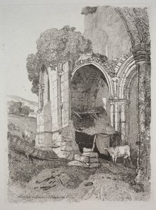 Rievaulx修道院，约克郡，1810年。 作者 约翰·塞尔·科特曼