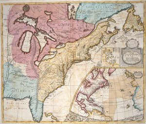 美洲和加拿大地图，选自《新通用地图集，包含世界上所有帝国、王国和其他领地的地理和历史记载......》。