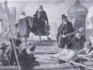 五位成员的飞行，插图来自 Waverley 出版的《英国人民的历史》，约 1940 年（石版画） 作者 约翰·西摩·卢卡斯