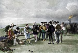 视线中的无敌舰队，普利茅斯，1880年，1911年 作者 约翰·西摩·卢卡斯