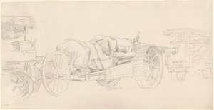 大炮拖车，法国，1918年。 作者 约翰·辛格·萨金特