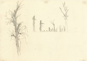 被毁坏的树木[背面] 作者 约翰·辛格·萨金特