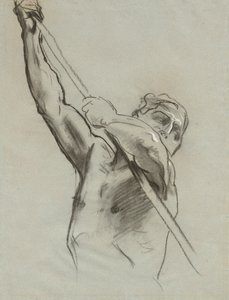 带杆的男性躯干，1890-1900年。 作者 约翰·辛格·萨金特