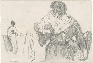 母亲和孩子[直页]，约1871-1872年。 作者 约翰·辛格·萨金特